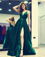 Load image into Gallery viewer, Dark-Green-Bridesmaid-Dress
