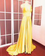 Load image into Gallery viewer, Gold-Bridesmaid-Dresses-Long-Chiffon-Formal-Gowns
