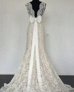 Load image into Gallery viewer, Bow Back Wedding Mermaid Lace Dresses
