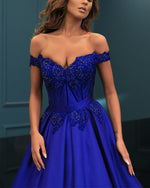 Load image into Gallery viewer, Elegant-Prom-Evening-Dresses-Off-The-Shoulder-Ball-Gowns-Lace-Beaded
