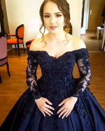 Load image into Gallery viewer, Long-Sleeves-Quinceanera-Dresses
