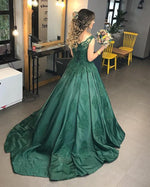 Load image into Gallery viewer, dark green evening gowns
