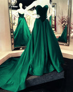 Load image into Gallery viewer, Velvet Sweetheart Bodice Corset Satin Ball Gowns Prom Dresses
