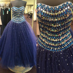 Cargar imagen en el visor de la galería, sparkly crystal beaded sweetheart ball gowns quinceanera dresses 2017
