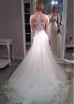 Load image into Gallery viewer, Wedding-Dresses-Lace-Appliques Back
