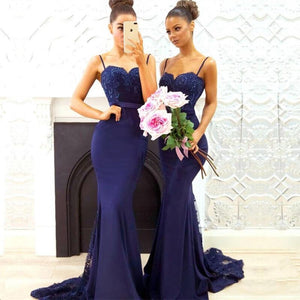 Elegant-Women's-Formal-Evening-Gown-Dresses-Lace-Appliques-Prom-Dress