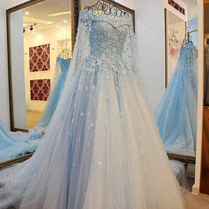 Tiffany Blue / Ivory Lace Lace Off The Shoulder Wedding Dresses
