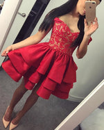 Load image into Gallery viewer, Dark-Red-Homecoming-Dresses
