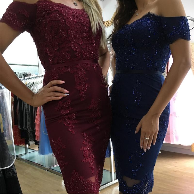 Off The Shoulder Sheath Homecoming Dresses Lace Appliques