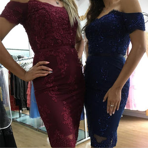 Off The Shoulder Sheath Homecoming Dresses Lace Appliques