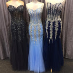 Load image into Gallery viewer, Luxury Sequins Beading Corset Sweetheart Mermaid Evening Gowns
