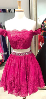 Load image into Gallery viewer, Fuchsia-Homecoming-Dresses
