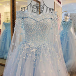 Load image into Gallery viewer, Tiffany Blue / Ivory Lace Lace Off The Shoulder Wedding Dresses
