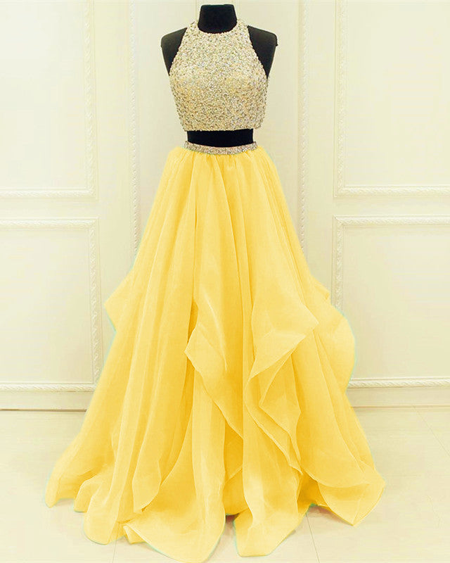 Yellow-Prom-Dresses-Ball-Gowns-Organza-Ruffles