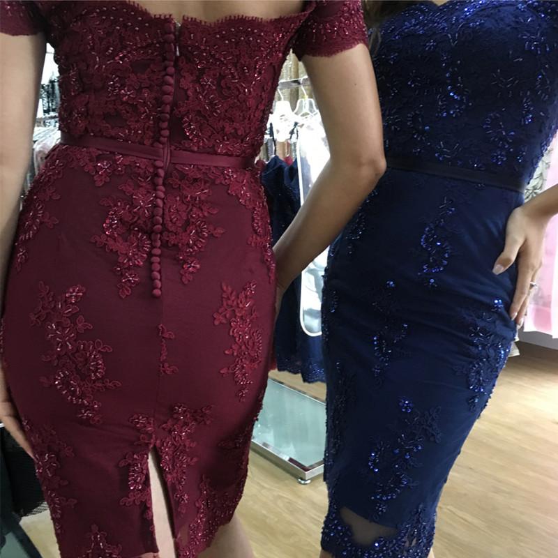 Off The Shoulder Sheath Homecoming Dresses Lace Appliques