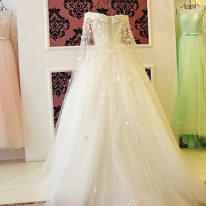 Tiffany Blue / Ivory Lace Lace Off The Shoulder Wedding Dresses