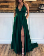 Cargar imagen en el visor de la galería, Dark-Green-Prom-Long-Dresses-2019-Sexy-Formal-Gowns
