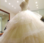 Afbeelding in Gallery-weergave laden, Sequin Beaded Sweetheart Organza Ruffles Wedding Dress Ball Gowns
