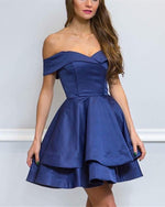 Cargar imagen en el visor de la galería, Navy-Blue-Prom-Dresses-Short-Mini-Cocktail-Dress
