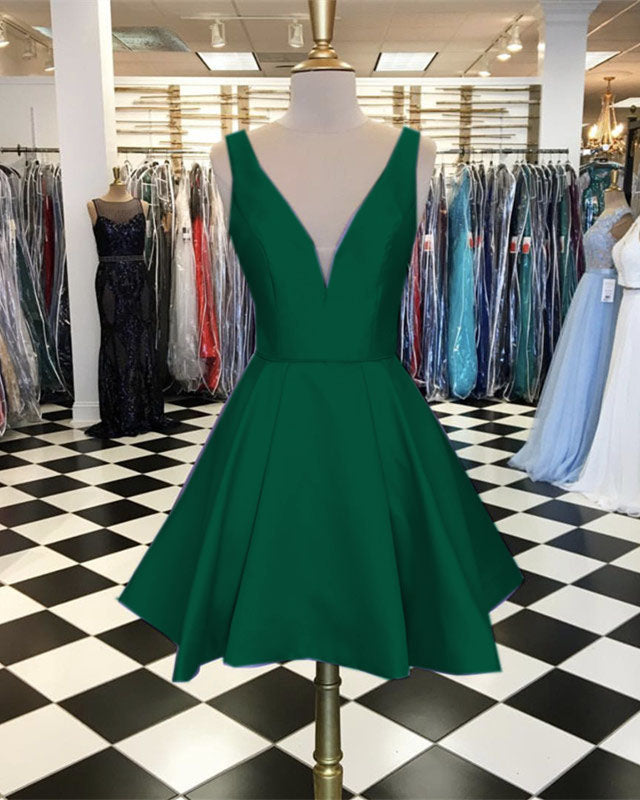Short-Green-Homecoming-Dresses-A-line-Prom-Gowns
