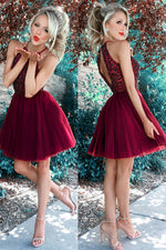 Load image into Gallery viewer, Burgundy Homecoming Dress
