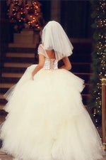 Load image into Gallery viewer, Bling Bling Pearl And Crystal Beaded Wedding Dress Ball Gown Off Shoulder
