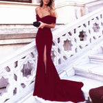 Load image into Gallery viewer, Burgundy-Mermaid-Dress
