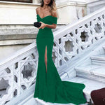 Load image into Gallery viewer, Hunter-Green-Prom-Dresses
