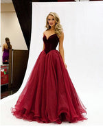 Load image into Gallery viewer, Burgundy-Ball-Gown-Dresses

