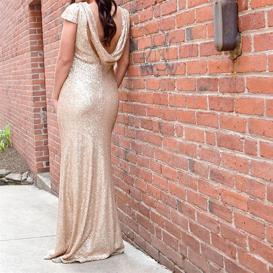 Modern Style Glitter Sequins Bridesmaid Dresses Mermaid Formal Gowns
