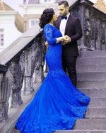 Load image into Gallery viewer, Elegant Lace 3/4 Sleeve Mermaid Evening Dresses
