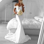 Load image into Gallery viewer, Off The Shoulder Mermaid Evening Dresses Lace Appliques

