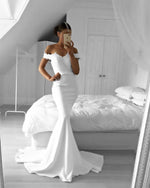 Load image into Gallery viewer, Off The Shoulder Mermaid Evening Dresses Lace Appliques
