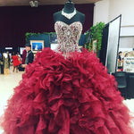 Load image into Gallery viewer, wine-red-quinceanera-dresses
