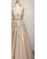 Load image into Gallery viewer, Prom-Dresses-Long-Ball-Gowns-Quinceanera-Dresses-Champagne
