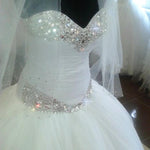 Load image into Gallery viewer, Crystal Beaded Sweetheart Organza Wedding Dresses Princess
