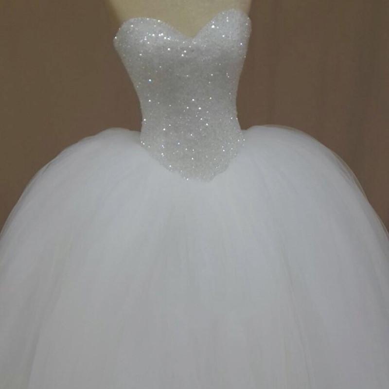 Bling Bling Sequins Beading Organza Ball Gowns Wedding Dresses
