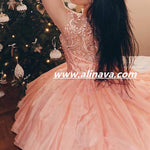 Load image into Gallery viewer, Charming Lace Appliques Long Sleeves Homecoming Dress Short Prom Gowns
