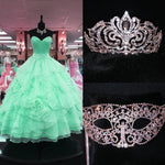 Load image into Gallery viewer, Strapless Sweetheart Organza Layered Ball Gowns Quinceanera Dress
