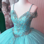 Load image into Gallery viewer, Off The Shoulder Crystal Beaded Ball Gowns Quinceanera Dresses
