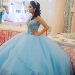 Load image into Gallery viewer, Off The Shoulder Crystal Beaded Ball Gowns Quinceanera Dresses
