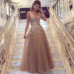 Load image into Gallery viewer, Champagne-Evening-Dresses
