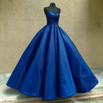 Load image into Gallery viewer, Spaghetti Straps V-neck Ball Gowns Prom Satin Dresses
