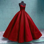 Load image into Gallery viewer, Spaghetti Straps V-neck Ball Gowns Prom Satin Dresses

