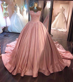 Load image into Gallery viewer, Unique Lace Appliques Taffeta Ball Gowns Wedding Dress Pink
