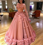 Load image into Gallery viewer, Elegant-Tulle-Quinceanera-Dresses-Ball-Gowns-Flowers-Prom-Dress
