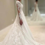 Load image into Gallery viewer, Vintage Lace Wedding Dresses Princess Long Sleeves Bridal Gowns
