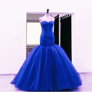 Sweetheart Neckline Tulle Skirt Mermaid Wedding Dresses 2017 Elegant