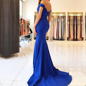 Sweetheart Mermaid Prom Dress Satin Off Shoulder