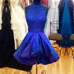Load image into Gallery viewer, ombre ruffles homecoming dresses beaded halter prom gowns
